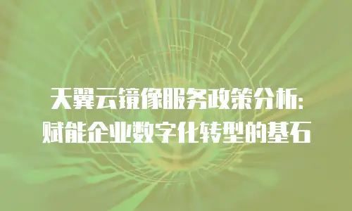 天翼云镜像服务政策分析：赋能企业数字化转型的基石