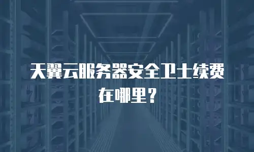 天翼云服务器安全卫士续费在哪里？