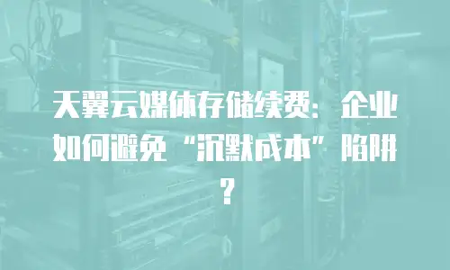 天翼云媒体存储续费：企业如何避免&ldquo;沉默成本&rdquo;陷阱？