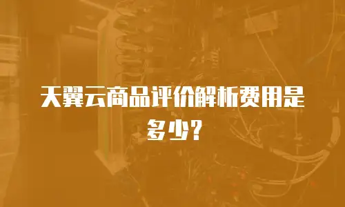 天翼云商品评价解析费用是多少？