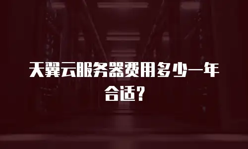 天翼云服务器费用多少一年合适？
