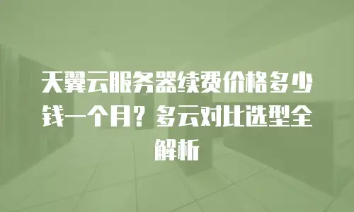 天翼云服务器续费价格多少钱一个月？多云对比选型全解析
