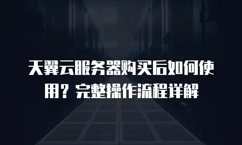 天翼云服务器购买后如何使用？完整操作流程详解