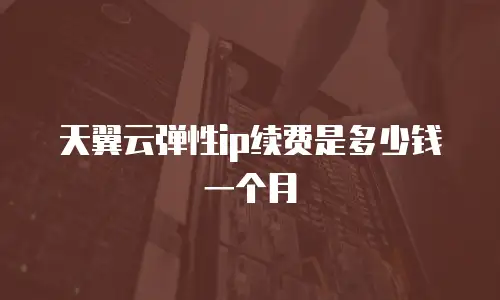 天翼云弹性ip续费是多少钱一个月