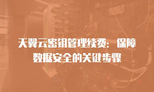 天翼云密钥管理续费：保障数据安全的关键步骤