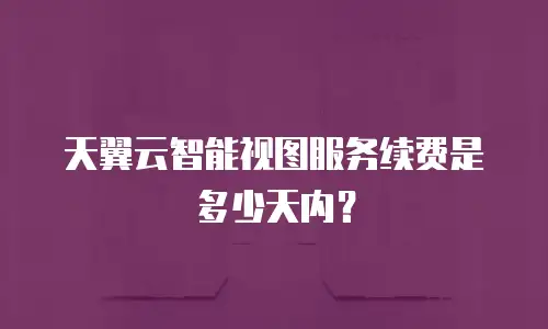 天翼云智能视图服务续费是多少天内？