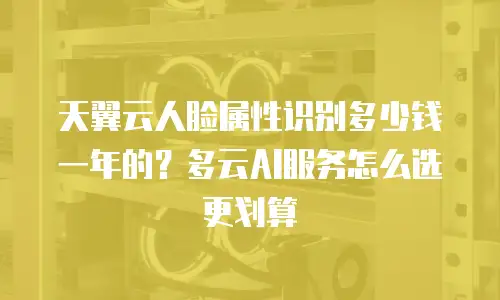 天翼云人脸属性识别多少钱一年的？多云AI服务怎么选更划算