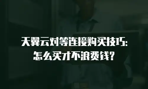 天翼云对等连接购买技巧：怎么买才不浪费钱？