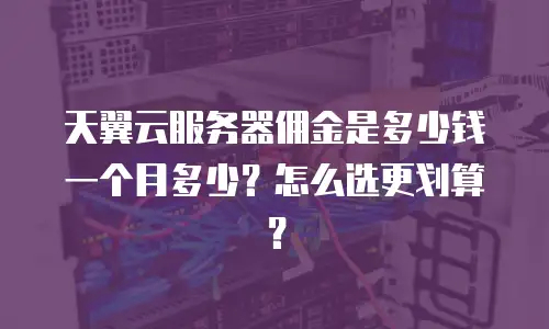 天翼云服务器佣金是多少钱一个月多少？怎么选更划算？