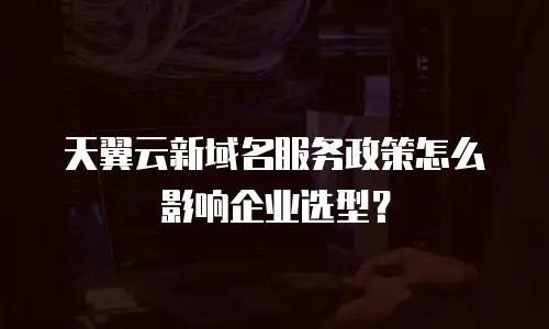 天翼云新域名服务政策怎么影响企业选型？