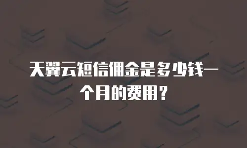 天翼云短信佣金是多少钱一个月的费用？