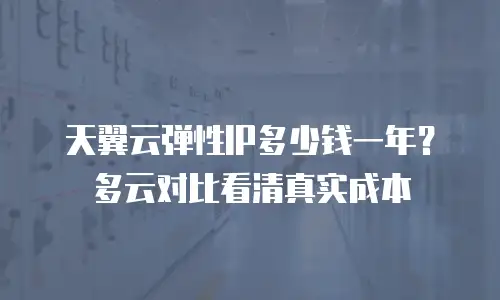 天翼云弹性IP多少钱一年？多云对比看清真实成本