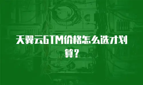 天翼云GTM价格怎么选才划算？