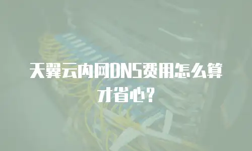 天翼云内网DNS费用怎么算才省心？