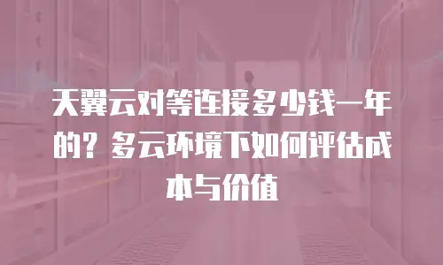 天翼云对等连接多少钱一年的？多云环境下如何评估成本与价值
