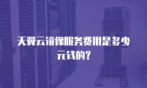 天翼云镜像服务费用是多少元钱的？