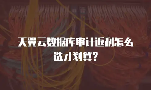 天翼云数据库审计返利怎么选才划算？