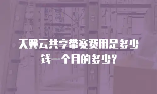 天翼云共享带宽费用是多少钱一个月的多少？