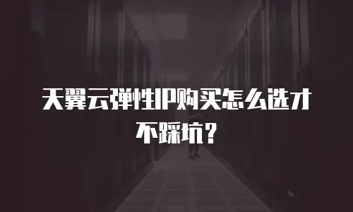 天翼云弹性IP购买怎么选才不踩坑？