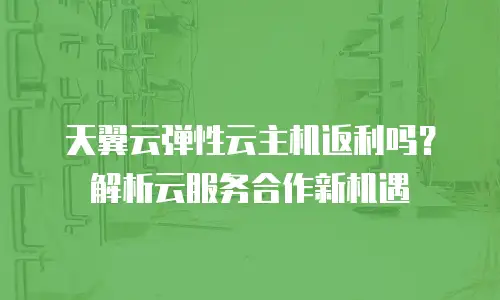 天翼云弹性云主机返利吗？解析云服务合作新机遇