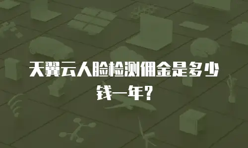 天翼云人脸检测佣金是多少钱一年？