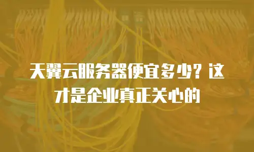 天翼云服务器便宜多少？这才是企业真正关心的