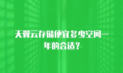 天翼云存储便宜多少空间一年的合适？