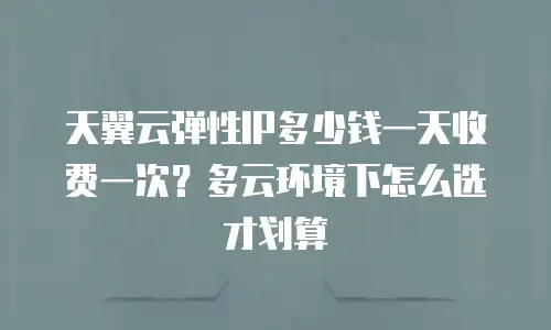 天翼云弹性IP多少钱一天收费一次？多云环境下怎么选才划算
