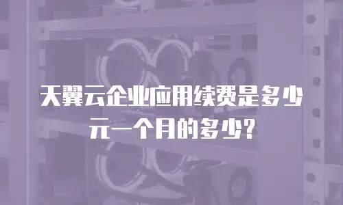 天翼云企业应用续费是多少元一个月的多少？
