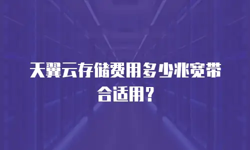 天翼云存储费用多少兆宽带合适用？