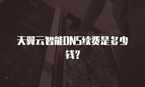 天翼云智能DNS续费是多少钱？