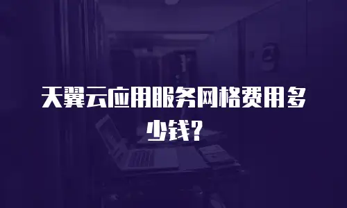 天翼云应用服务网格费用多少钱？