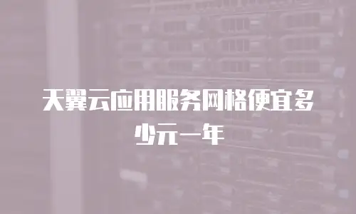 天翼云应用服务网格便宜多少元一年