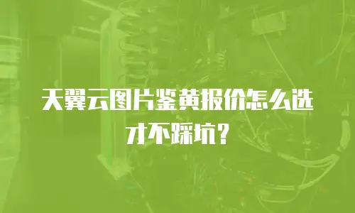 天翼云图片鉴黄报价怎么选才不踩坑？