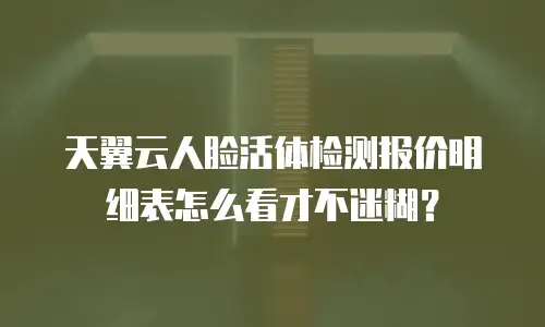 天翼云人脸活体检测报价明细表怎么看才不迷糊？