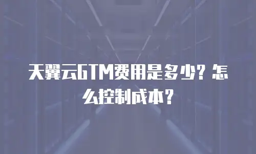 天翼云GTM费用是多少？怎么控制成本？