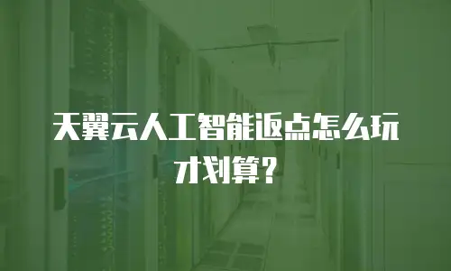 天翼云人工智能返点怎么玩才划算？