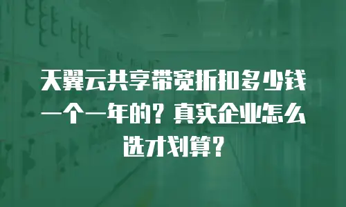 天翼云共享带宽折扣多少钱一个一年的？真实企业怎么选才划算？