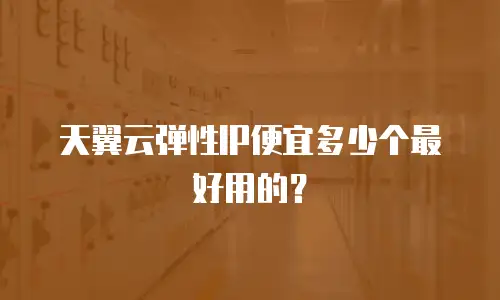 天翼云弹性IP便宜多少个最好用的？