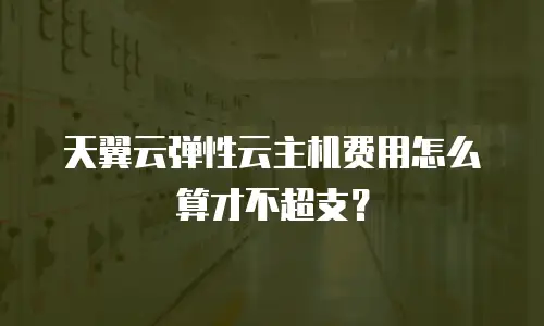 天翼云弹性云主机费用怎么算才不超支？