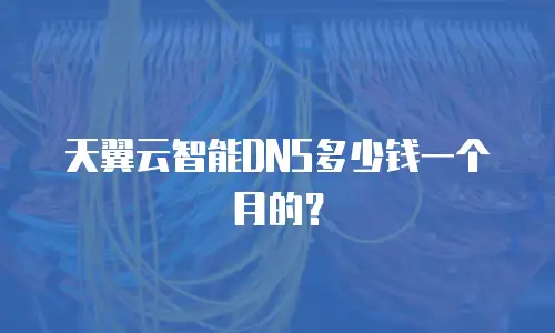 天翼云智能DNS多少钱一个月的？