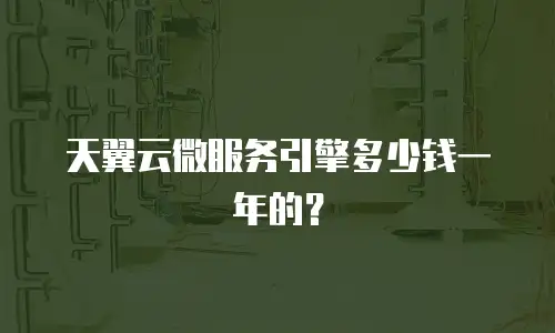 天翼云微服务引擎多少钱一年的？