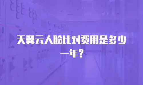 天翼云人脸比对费用是多少一年？