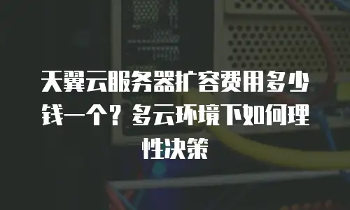 天翼云服务器扩容费用多少钱一个？多云环境下如何理性决策