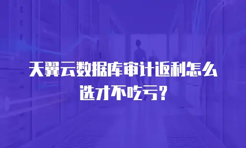 天翼云数据库审计返利怎么选才不吃亏？