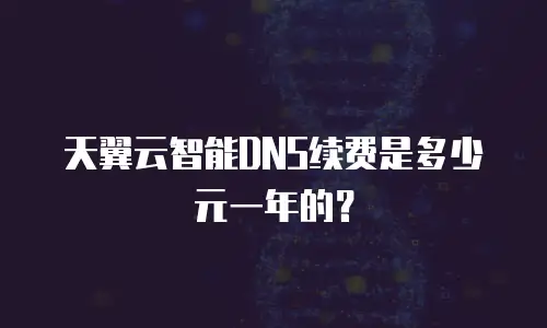 天翼云智能DNS续费是多少元一年的？