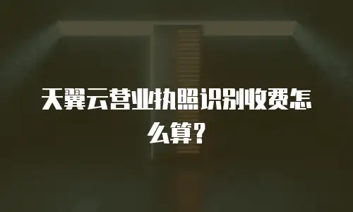 天翼云营业执照识别收费怎么算？