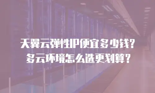 天翼云弹性IP便宜多少钱？多云环境怎么选更划算？