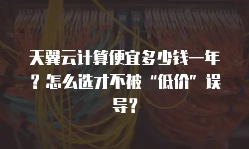 天翼云计算便宜多少钱一年？怎么选才不被“低价”误导？