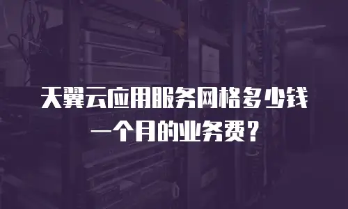 天翼云应用服务网格多少钱一个月的业务费？